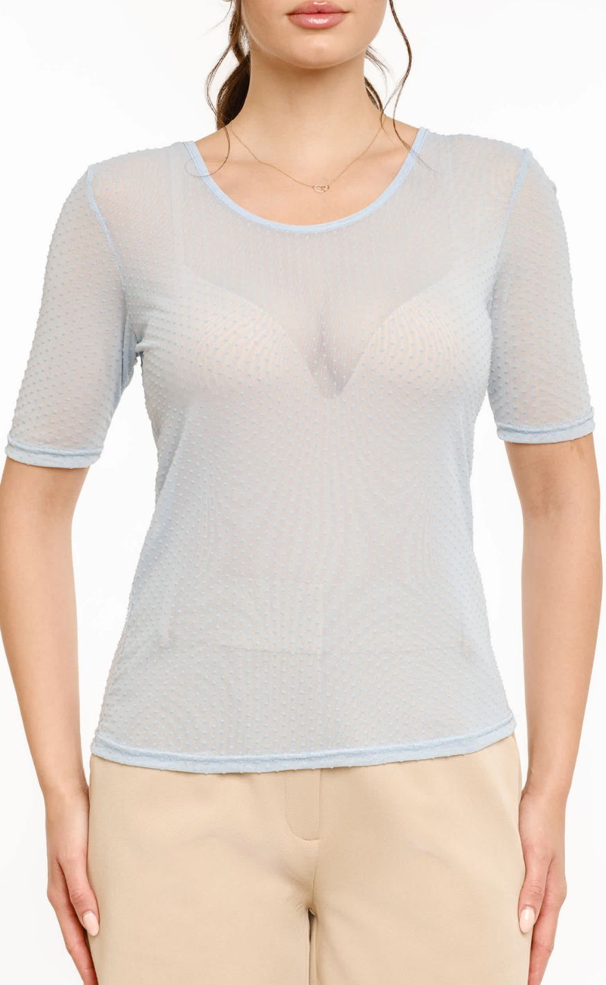 Liberté T-shirt - Mesh Dot - Light Blue