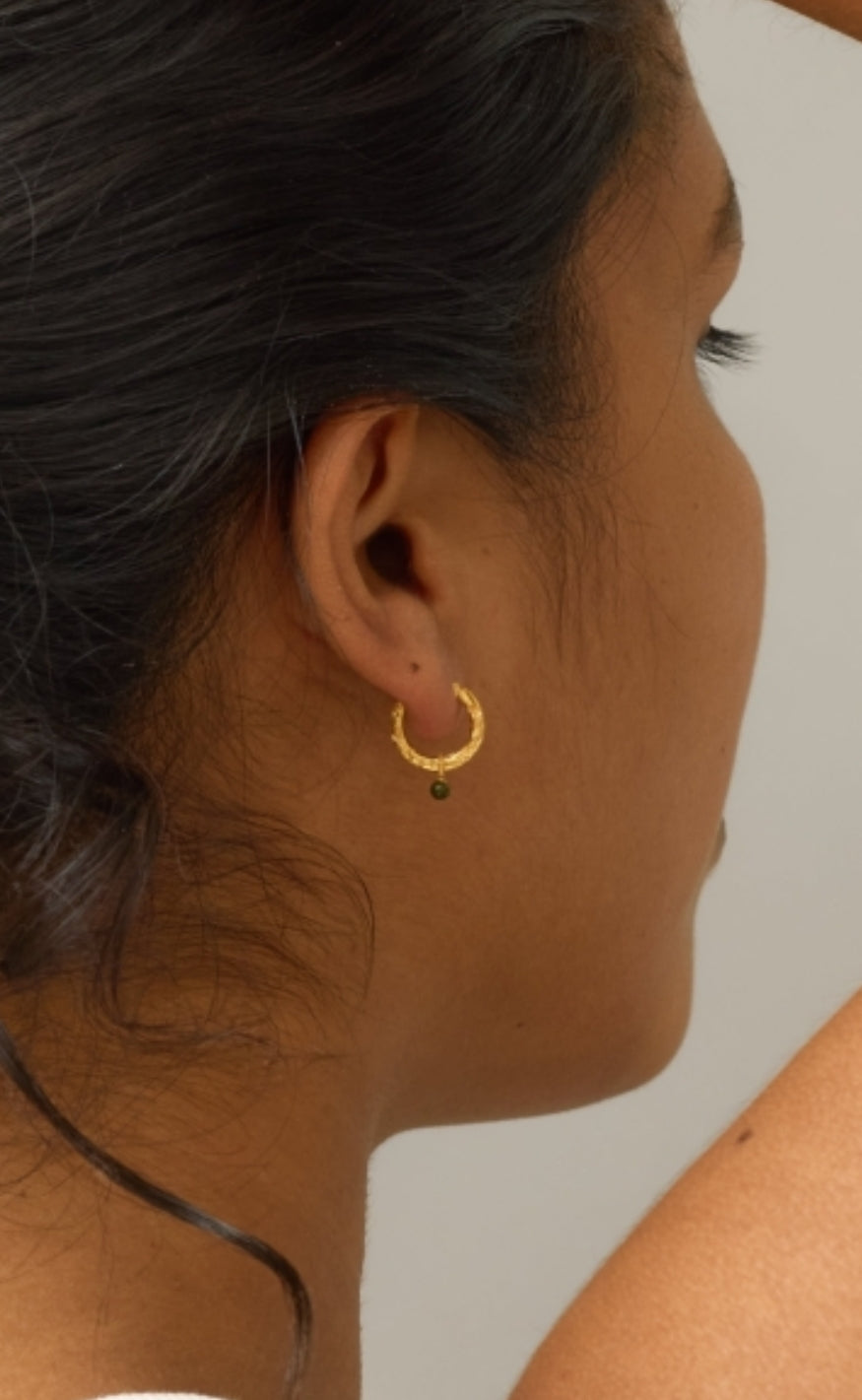 ENAMEL Copenhagen Øreringer - Belle Hoops - Khaki