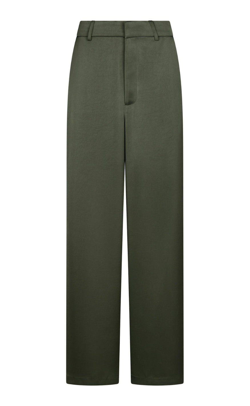 Neo Noir Bukser - Emmett Hravy Sateen - Deep Green