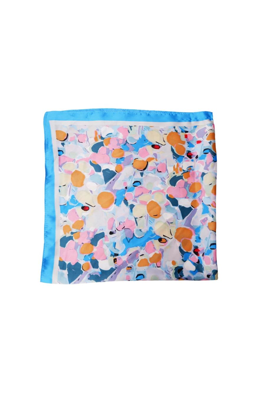 Black Colour Skjerf - Leeva Mini - Blue Multi