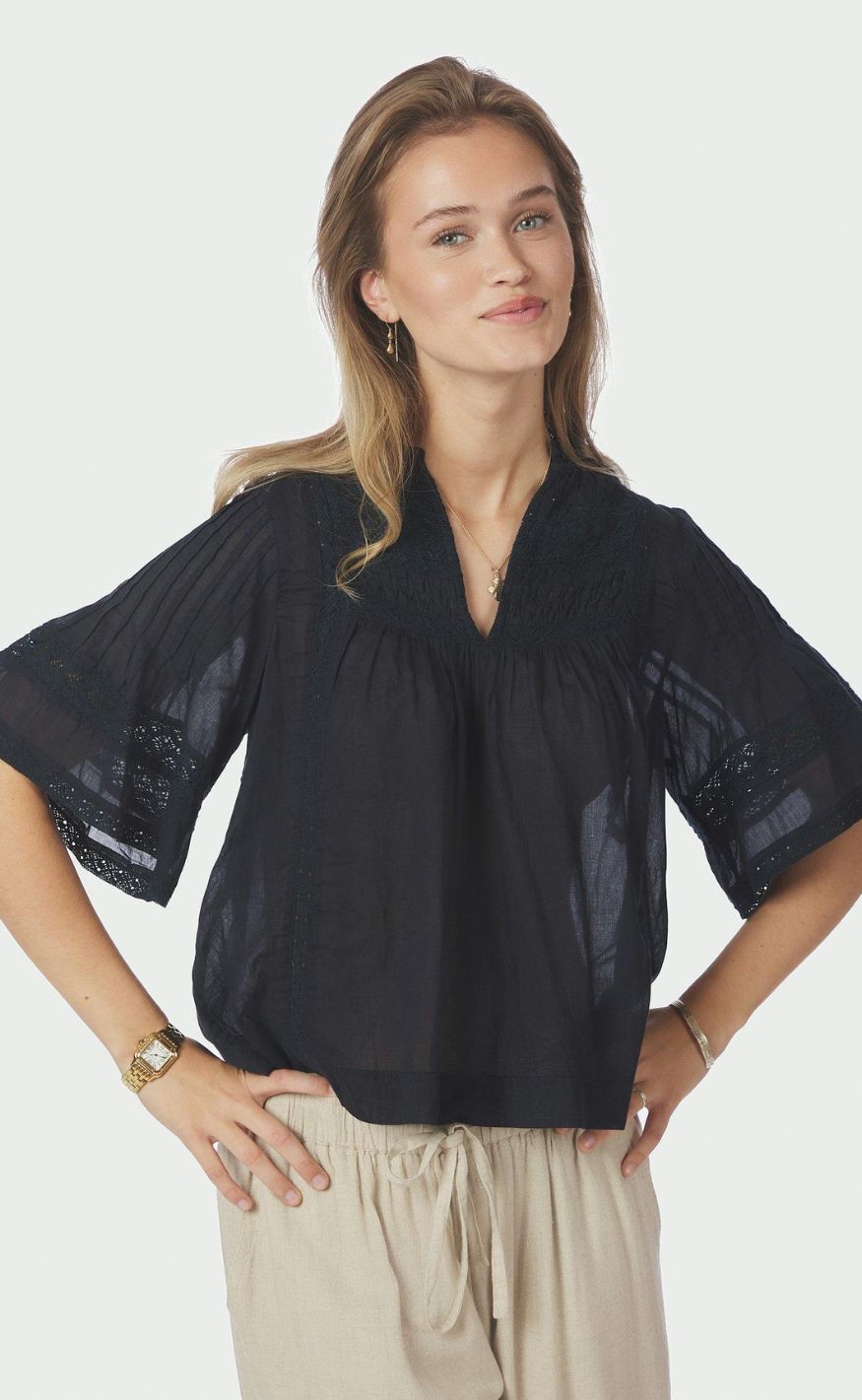 Neo Noir Bluse - Siama S Voile - Navy