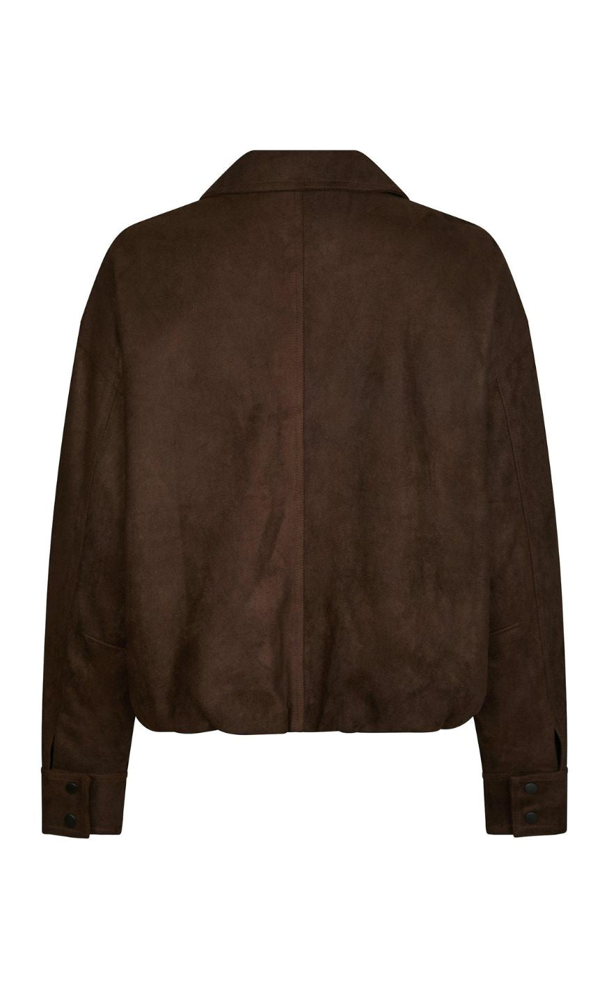 Neo Noir Jakke - Rubby Faux Suede - Dark Brown
