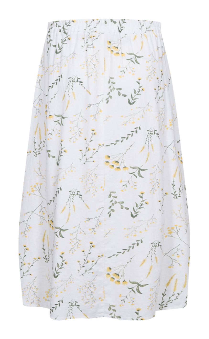 Freequent Skjørt - Laluna - Brilliant White w. Golden Haze