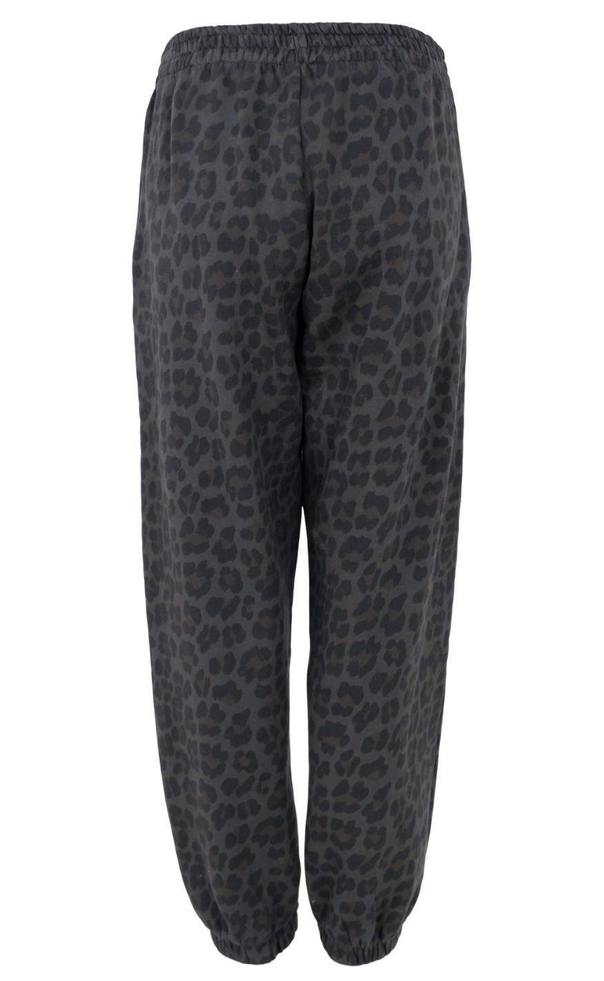 Black Colour Sweatpants - Zelda - Grey leopard