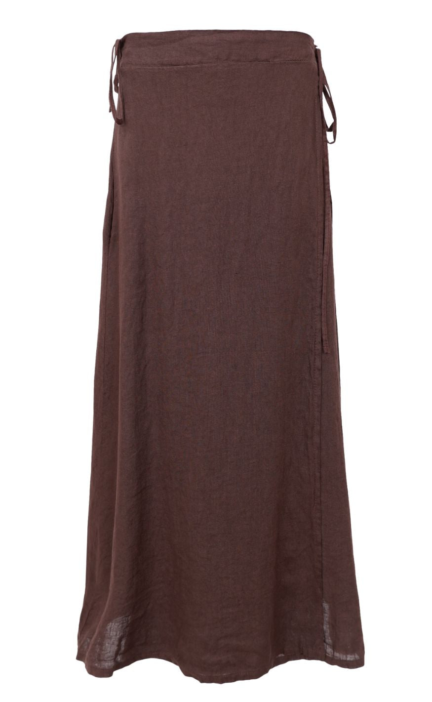 Black Colour Skjørt - Melina Linen - Coffee