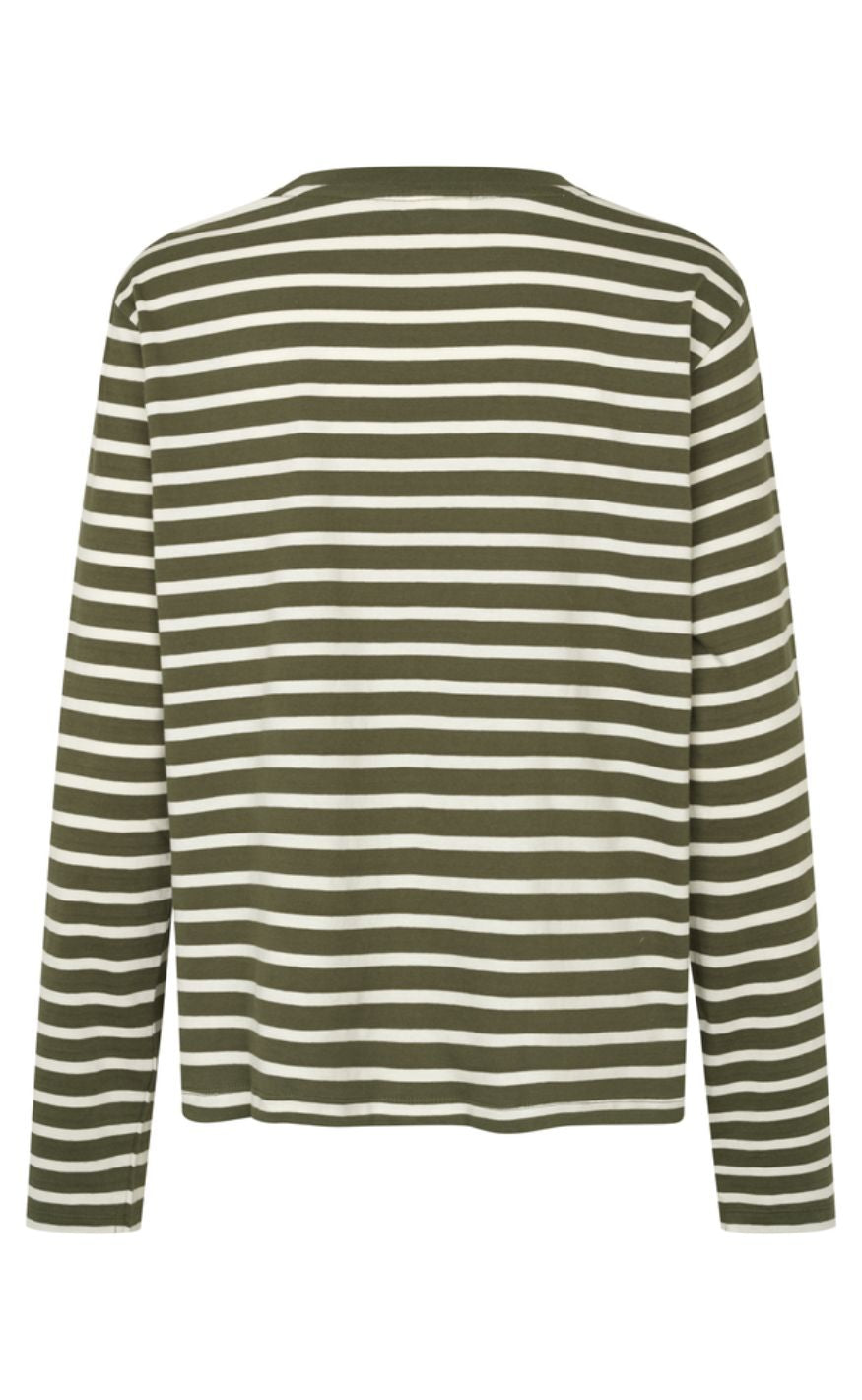 MbyM Topp - Suvi-M -Olive Sugar Stripe