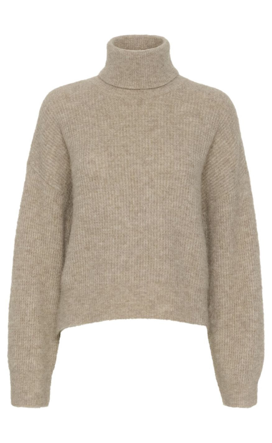 Gestuz Stik - Alpha Rollneck - Warm Sand Melange