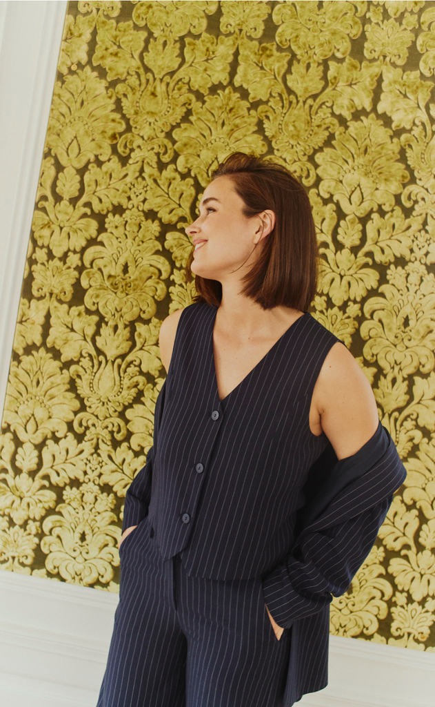 Freequent Vest - Mynte - Salute w. Star Off-white