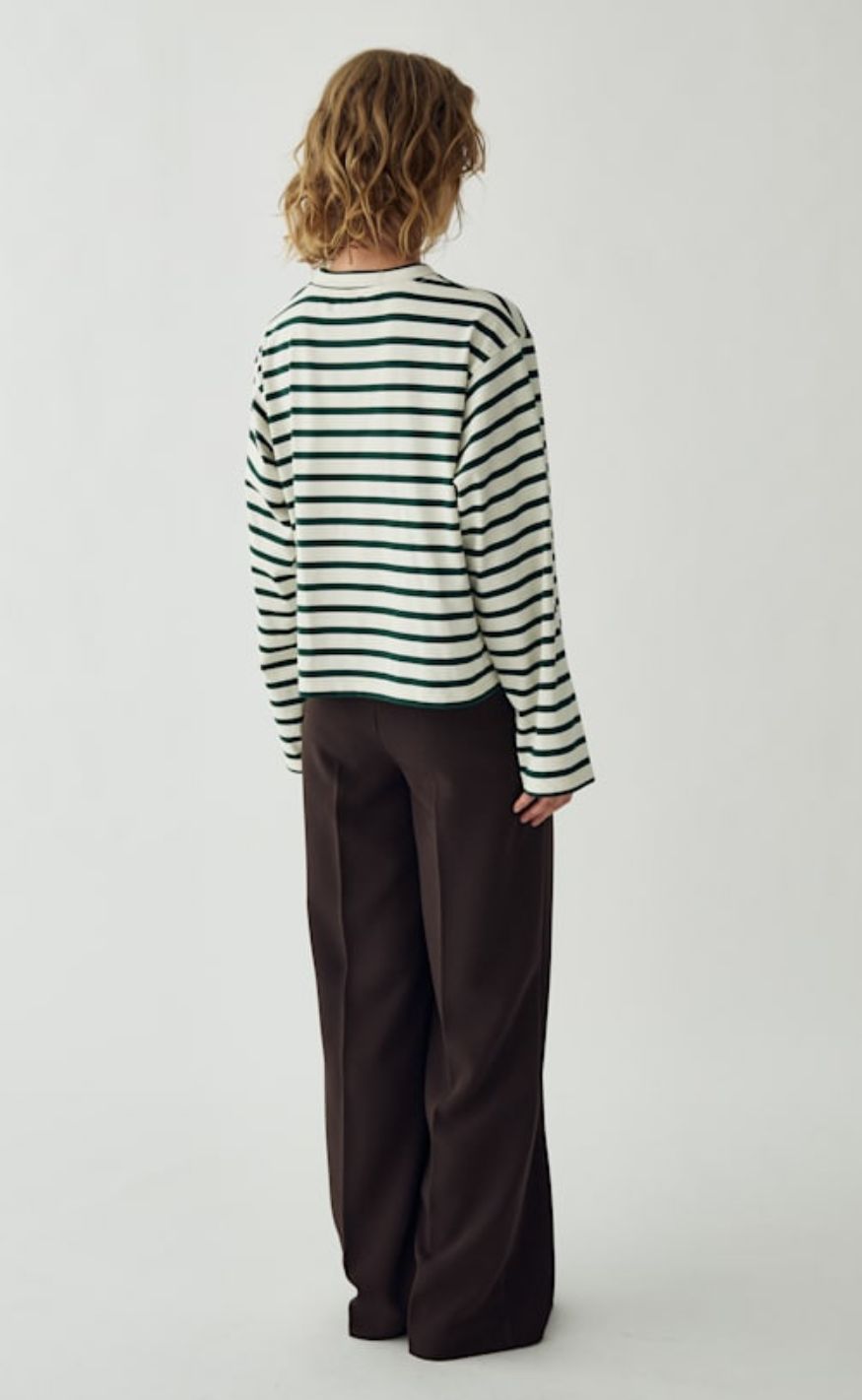 Noella Bluse - N-Maple LS - Eton Ivory Green Stripe