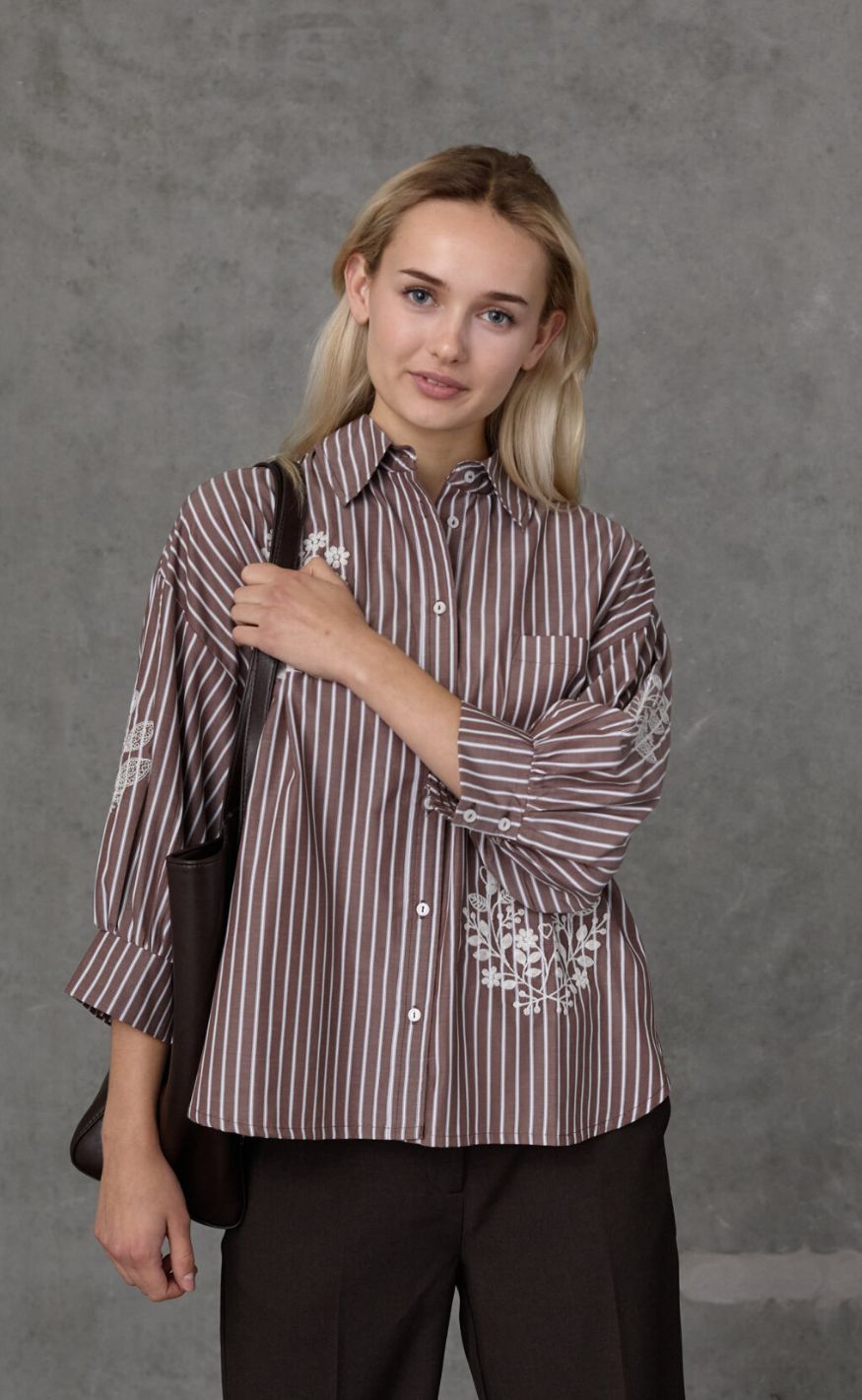 Love & Divine Skjorte - Love1604-3 - Brown Stripes