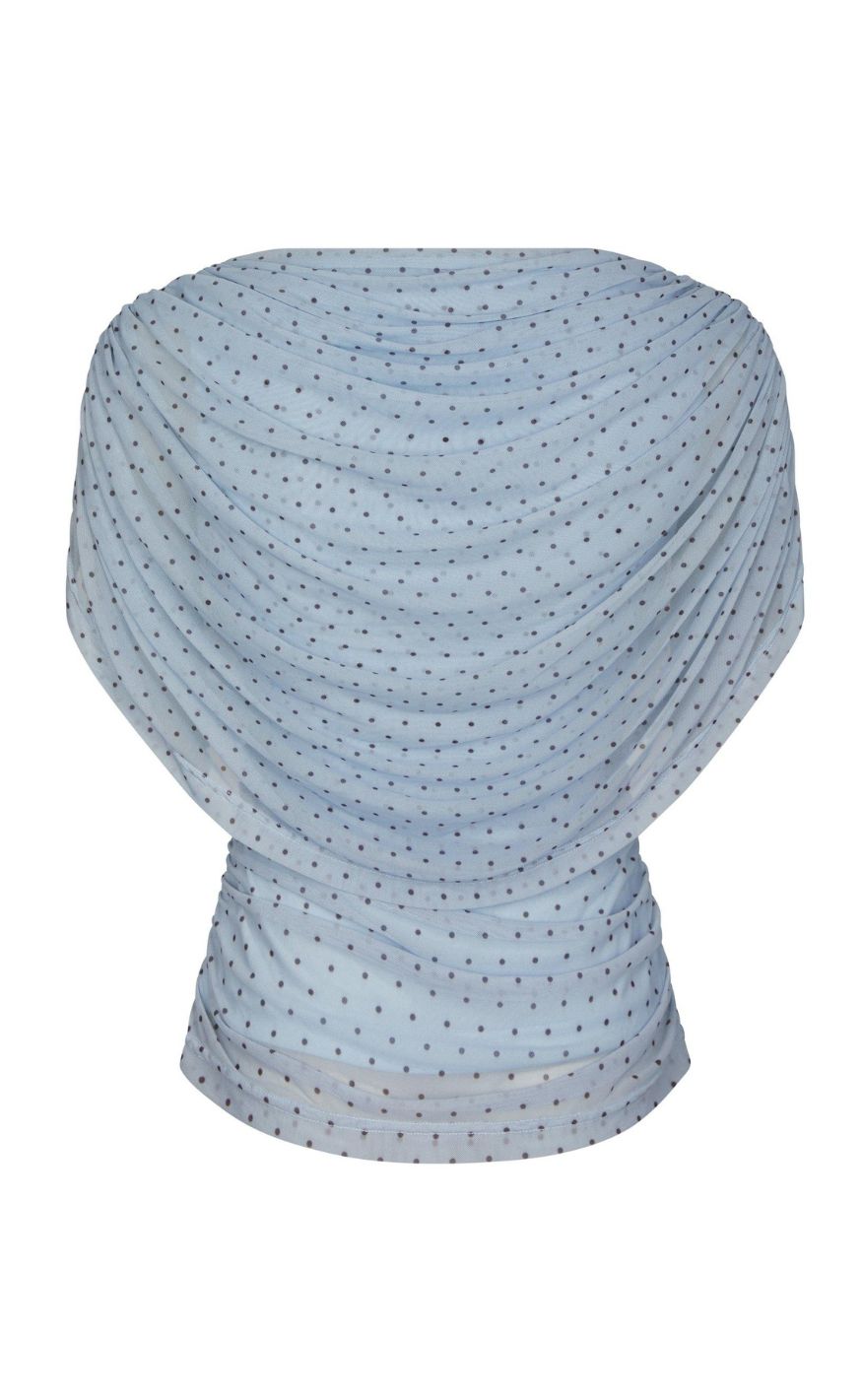Neo Noir Topp - Cottuna Dot - Light Blue