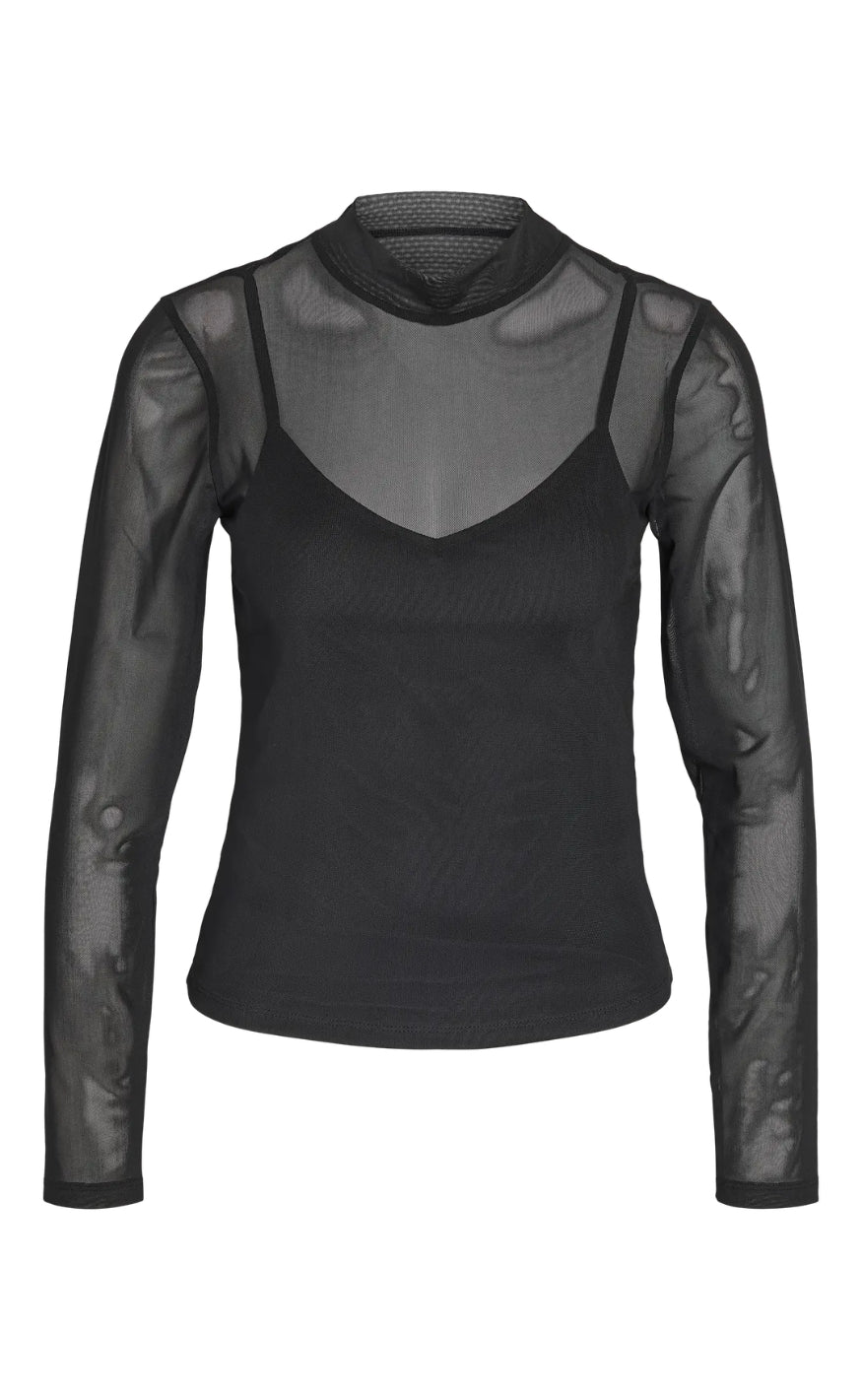 Noisy May Bluse - Percy Mesh - Black