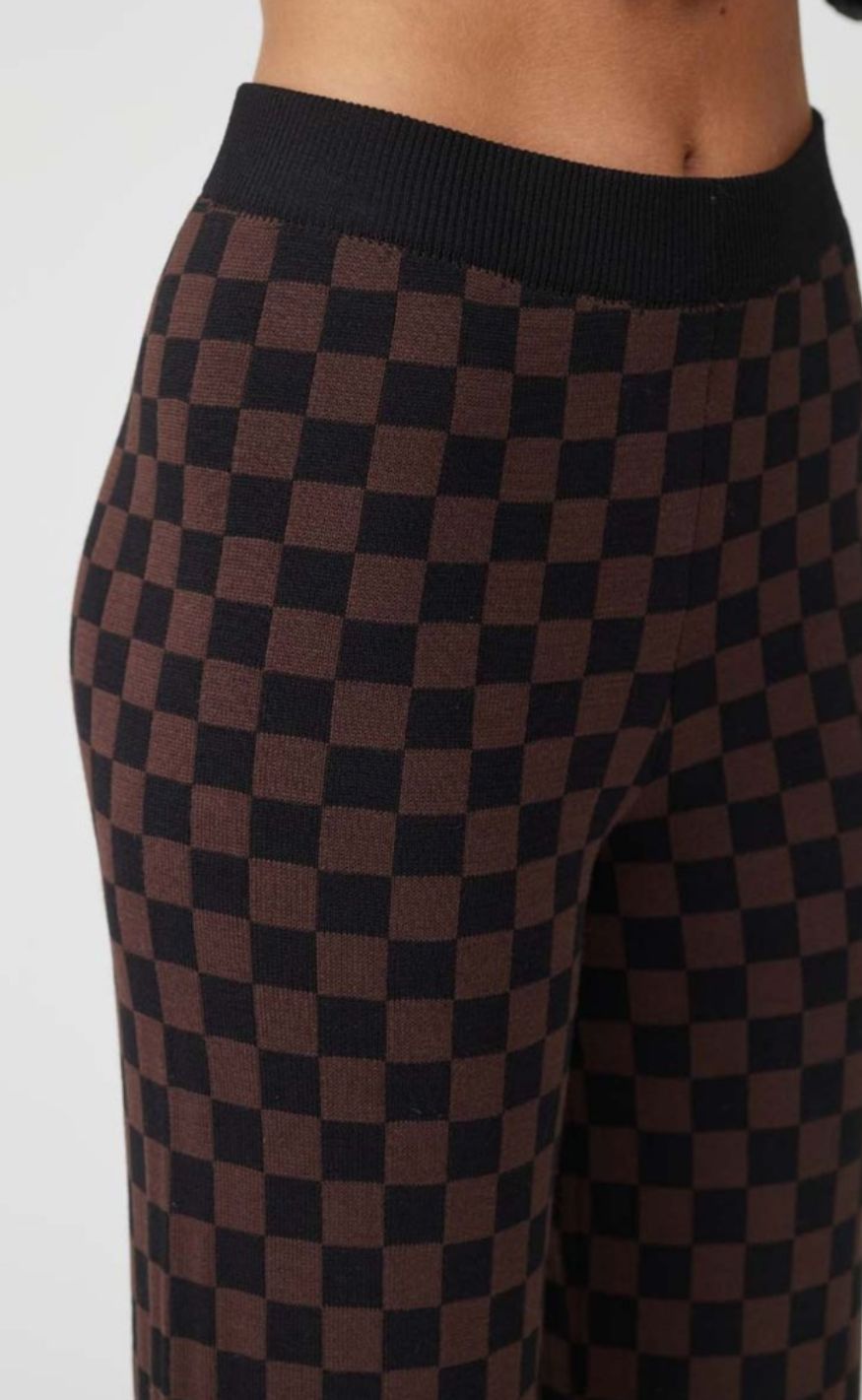 A-View Bukser - Kira Check - Black/Brown