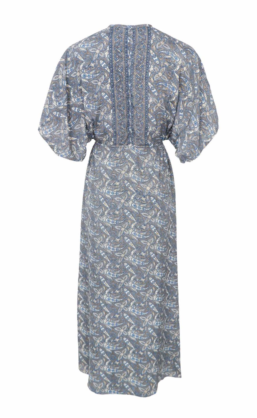 Black Colour Kjole - Luna Long V-neck - Glory Blue