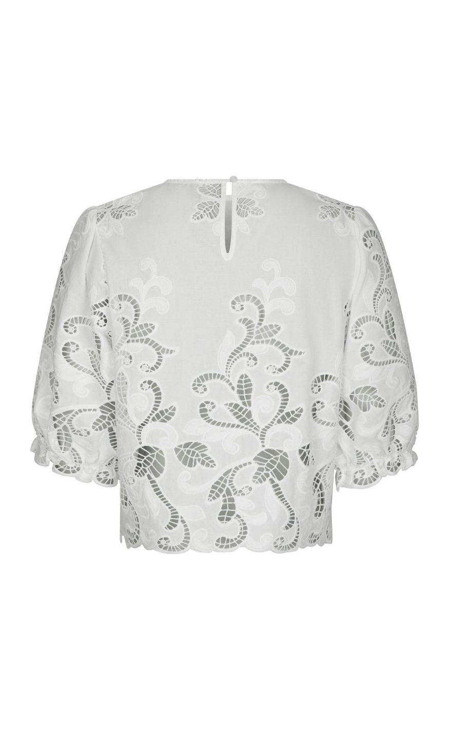 Neo Noir Bluse - Fia Embrodery - White