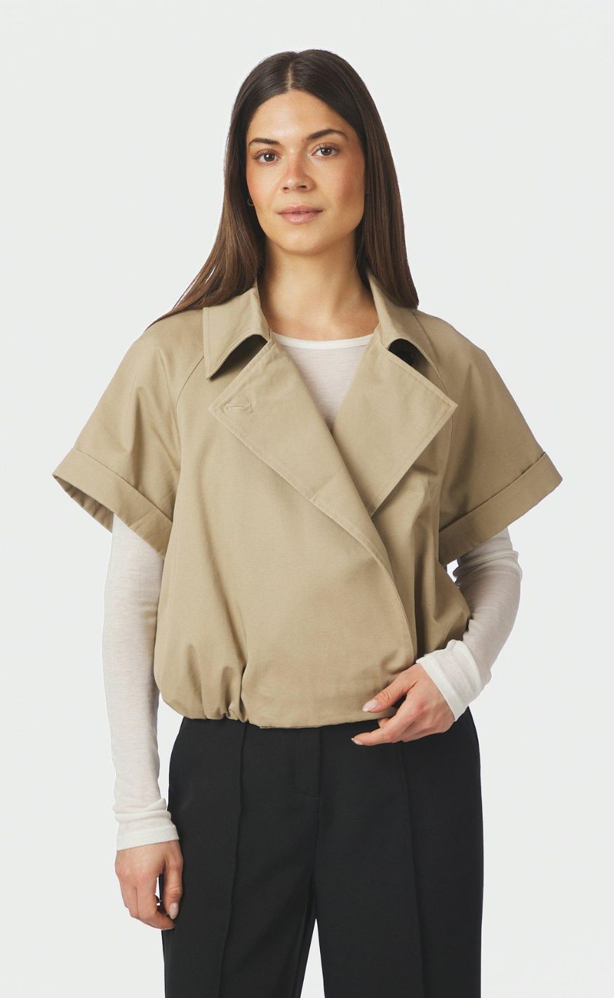 Neo Noir Vest - Lisha Trench - Taupe