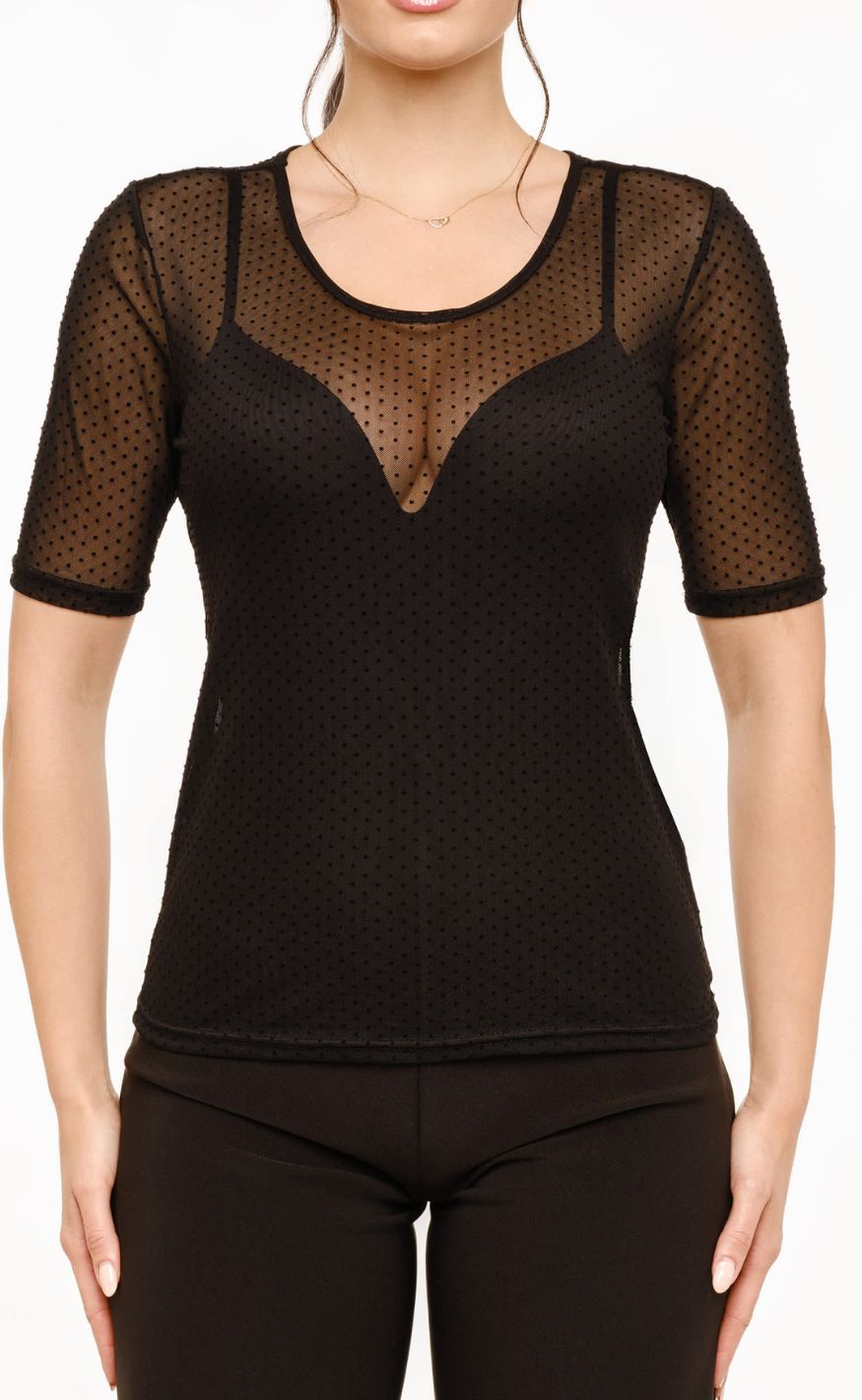 Liberté T-shirt - Mesh Dot - Black