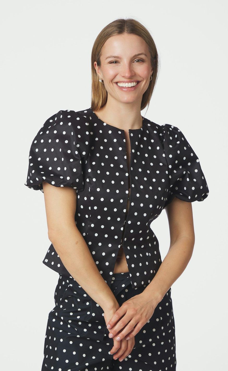 Neo Noir Bluse - Anela Dot - Black
