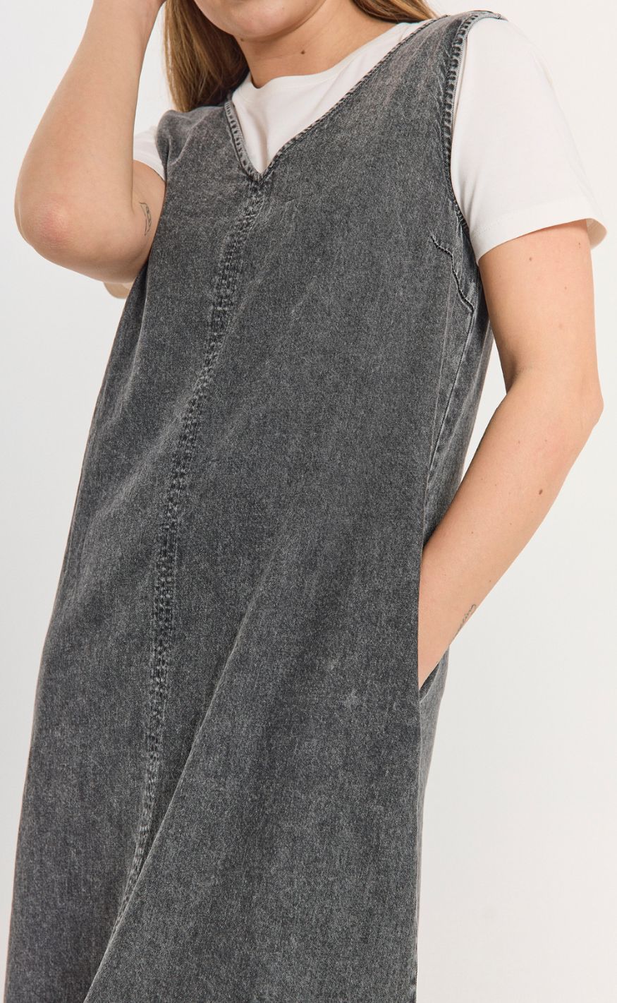 Freequent Kjole - Lisea 207090 - Vintage Grey Denim