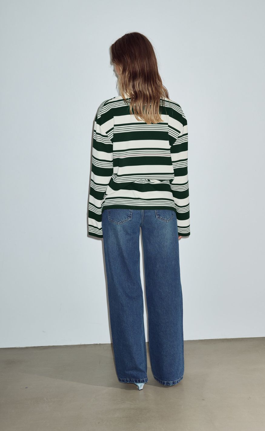 Noella Polo - Lynlee Polo - Green Offwhite Stripe