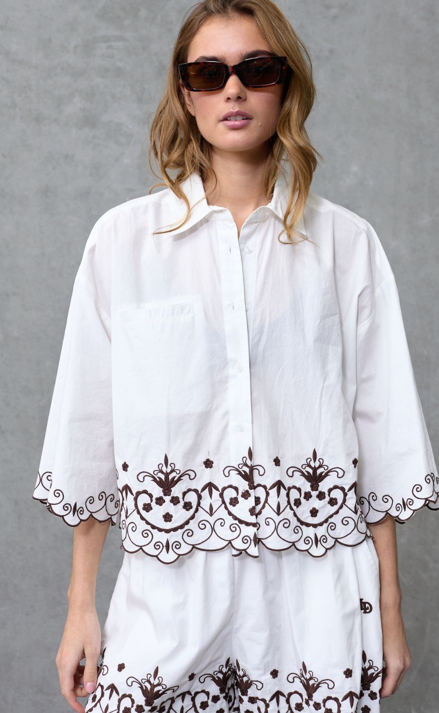 Love & Divine Skjorte - Love1546 - White/Brown