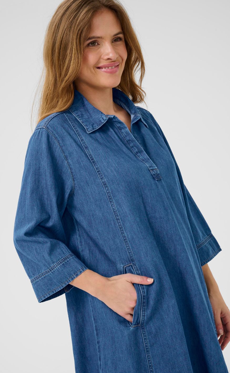Culture Kjole - Pin Arpa - Dark Blue Wash