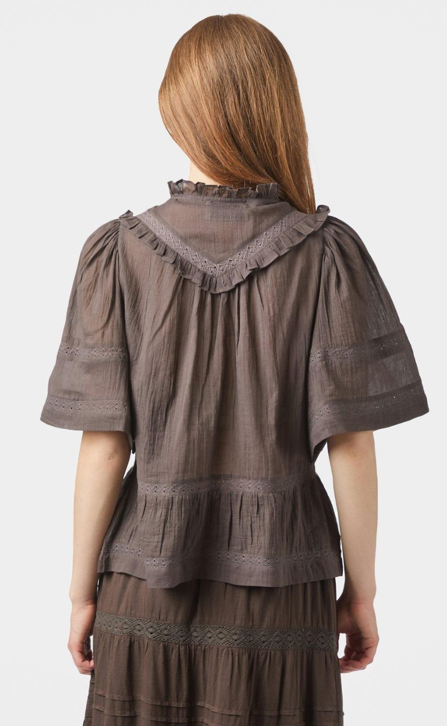 Neo Noir Topp - Evienne S Voile - Dark Brown