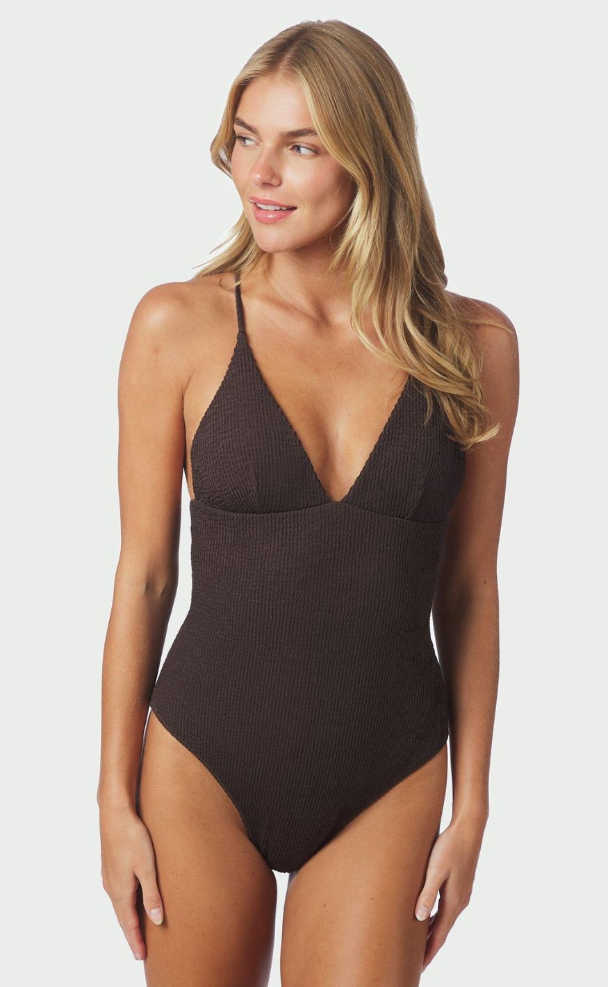 Neo Noir Badedrakt - Skin Sand Crepe - Dark Brown