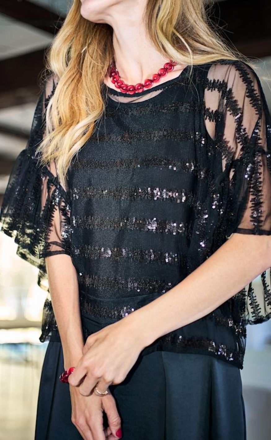 Black Colour Bluse - Lilliana - Black