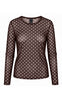 Luxzuz Bluse - Dot Mesh - Choco Lux