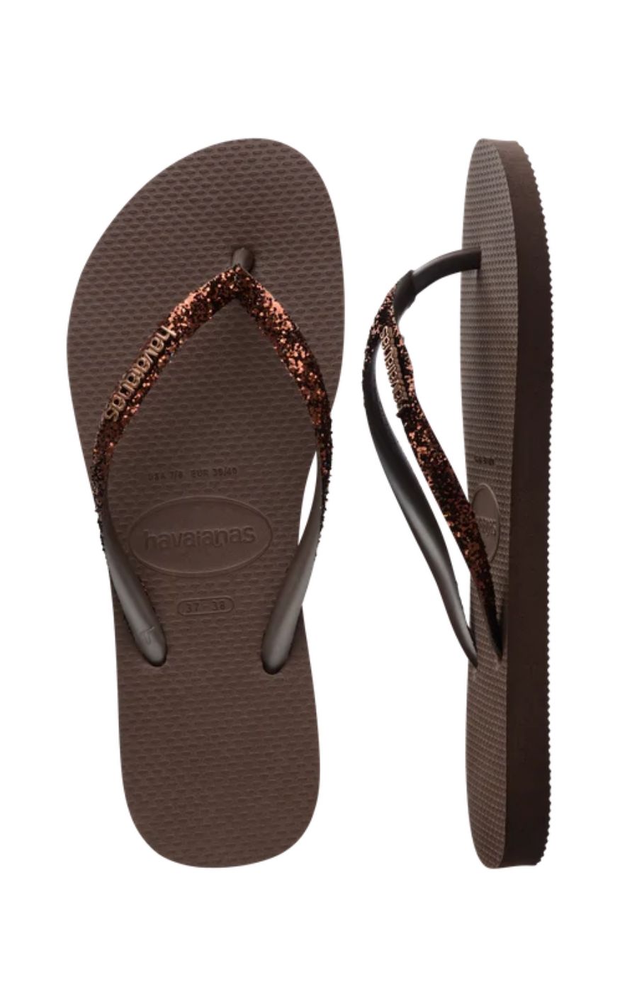 Havaianas Klipklapper / Sandal - Slim Glitter II - Dark Brown