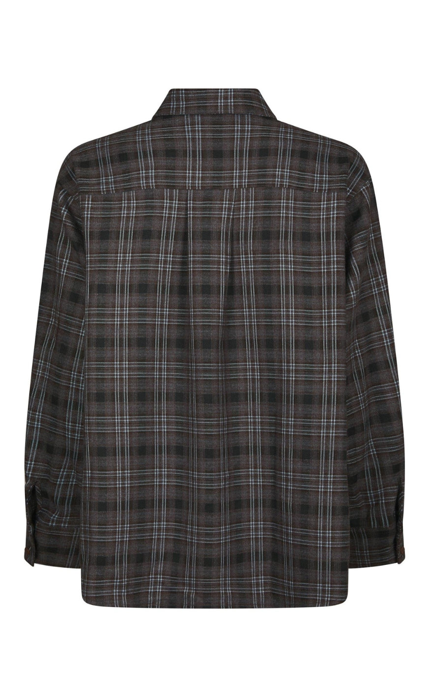 Neo Noir Skjorte - Dalma Flannel Check - Warm Grey