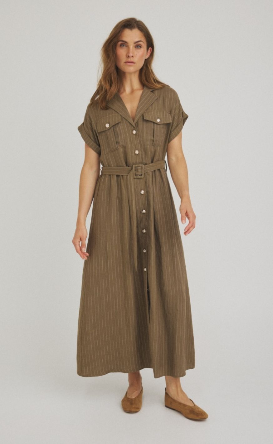 Luxzuz Kjole - Viana - Army Green 6330