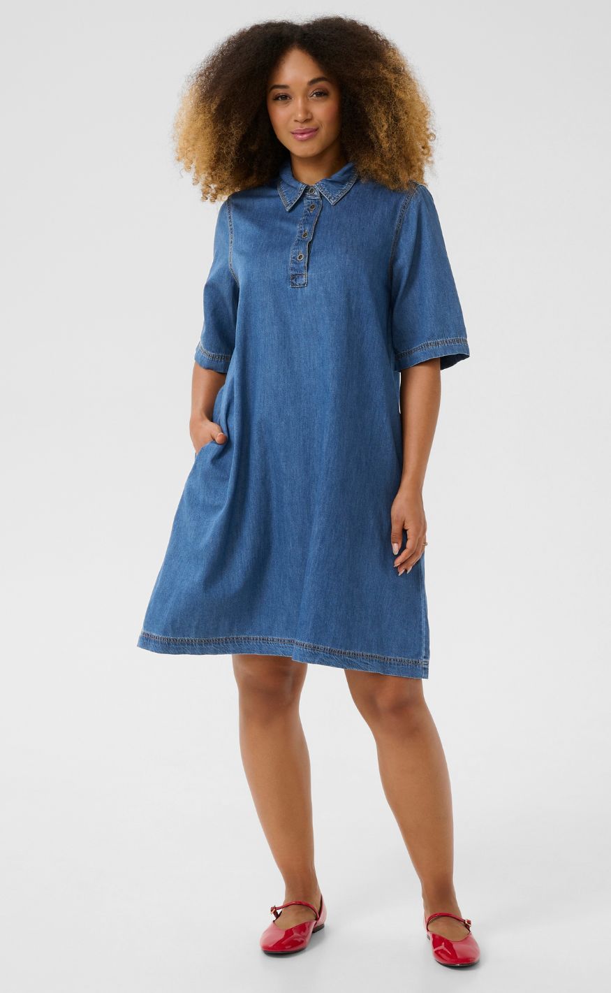 Culture Kjole - Winnie Arpa - Dark Blue Wash