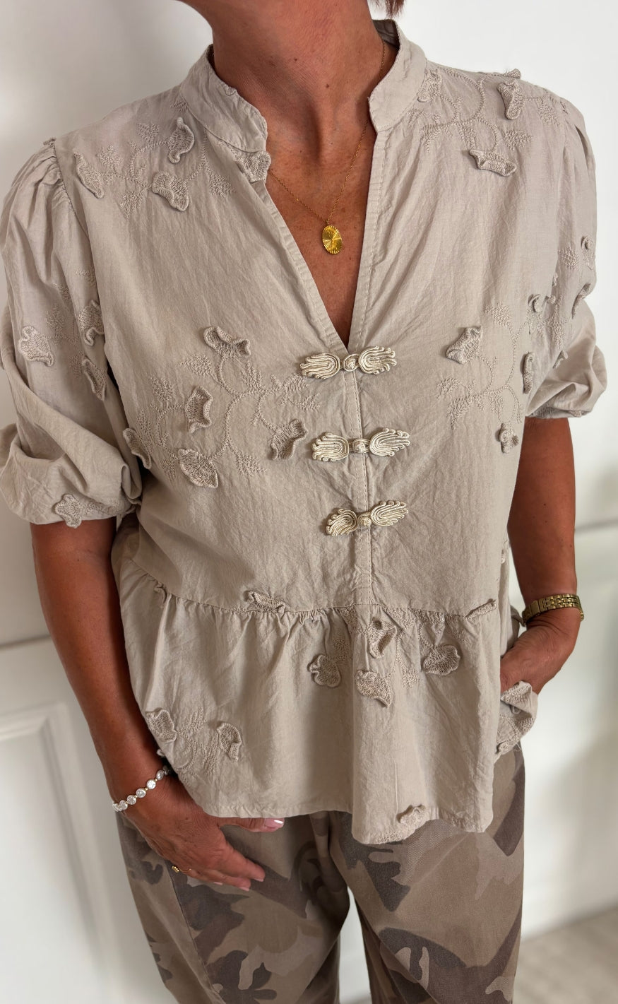 Marta Du Chateau Bluse - Safiya - Beige