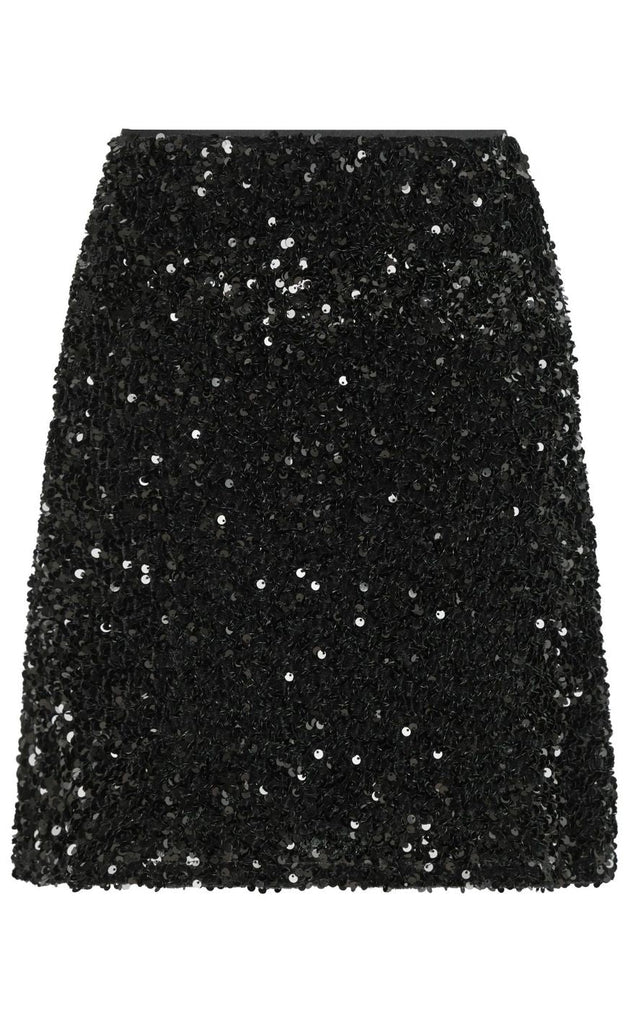 Neo Noir Skjørt - Miva Velvet Sequins - Black