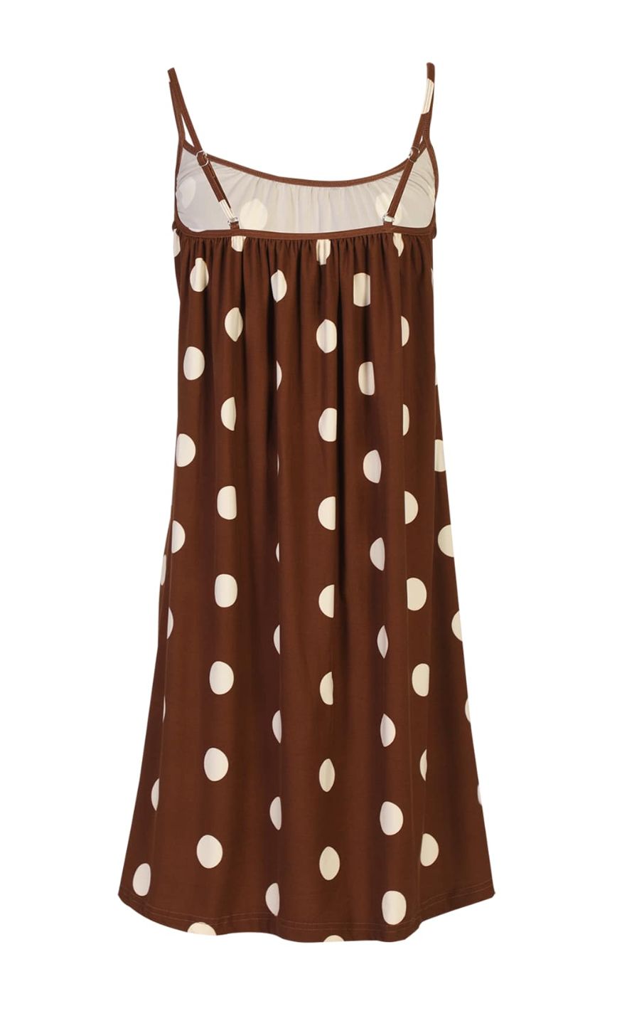 Liberte Kjole - Alma Strap - Brown Creme Dot