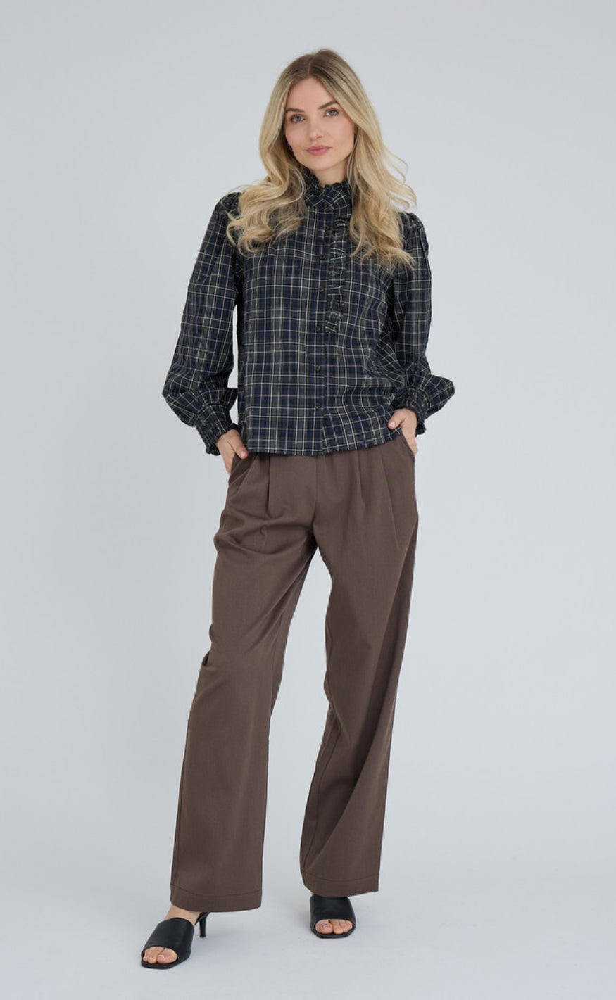 A-View Skjorte - Clova Check - Army/Black