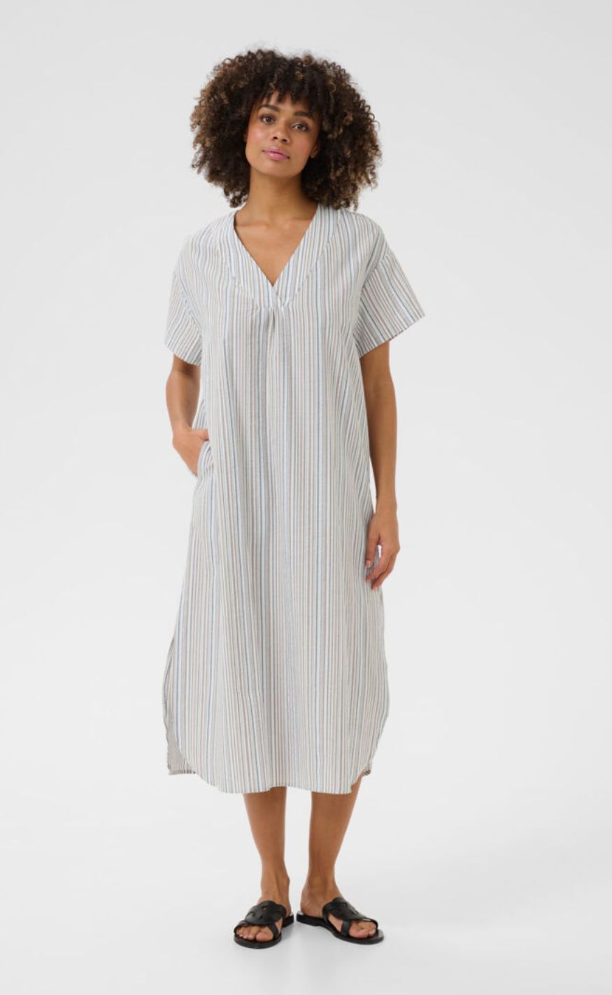 Culture Kjole - Twila - Blue Stripe