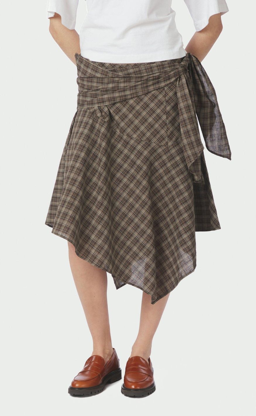 Neo Noir Skjørt - Sabella - Brown Check