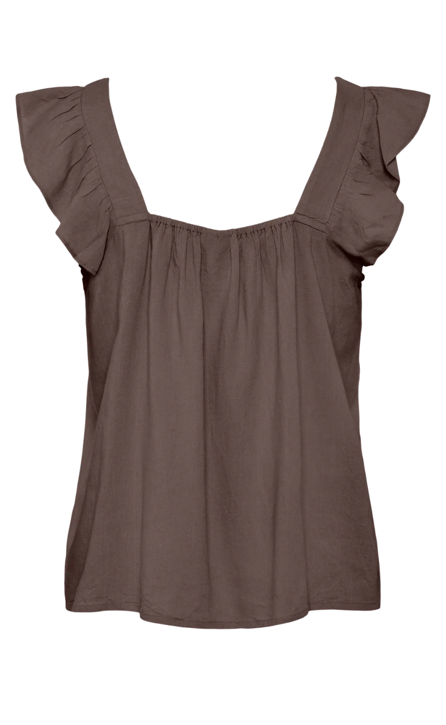 Pieces Topp - Pia - Coffee Quartz