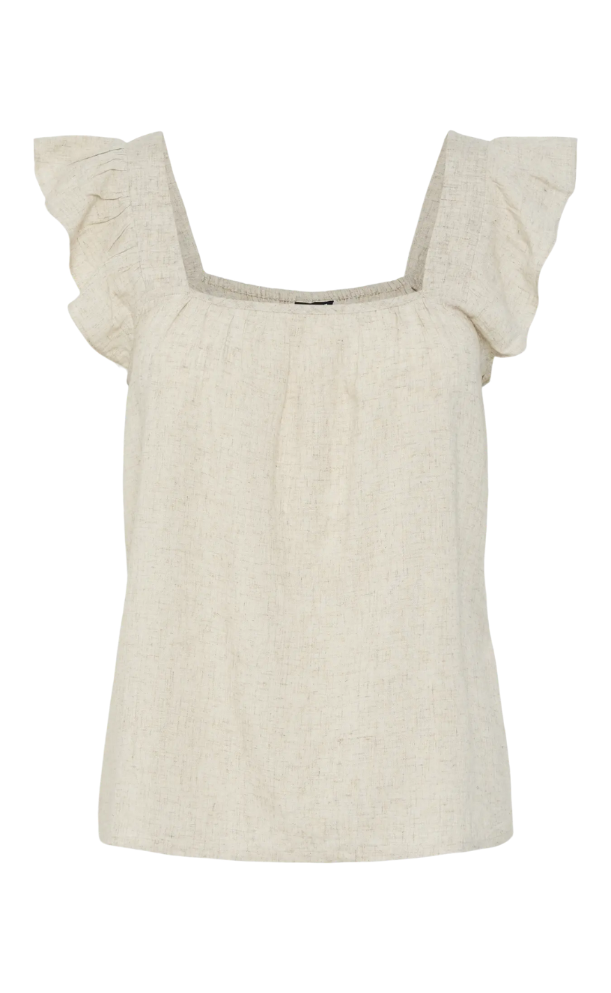 Pieces Topp - Pia - Birch Melange