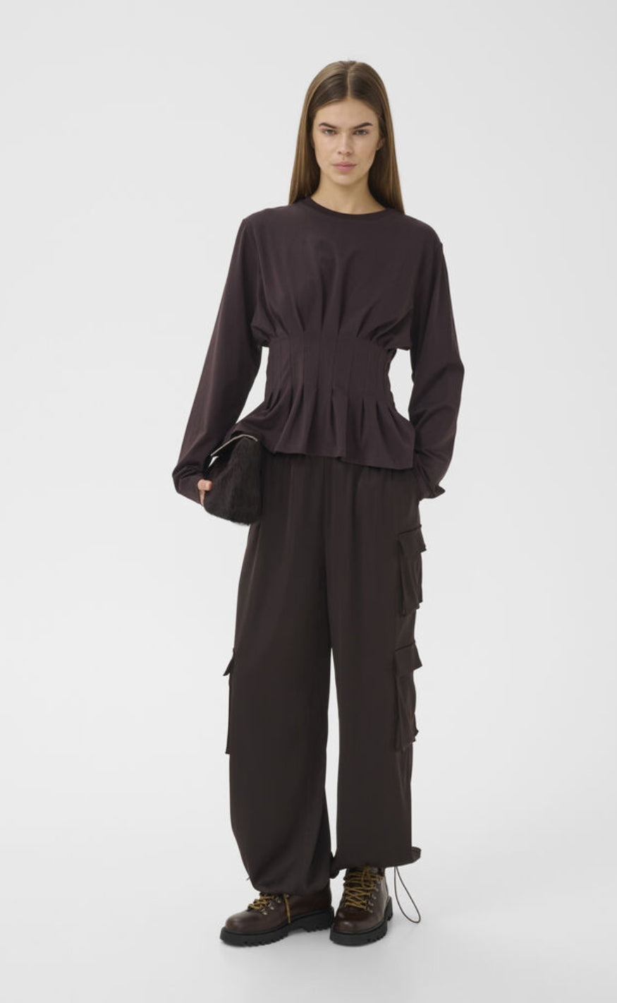 Gestuz Bluse - Inez LS - Ganache
