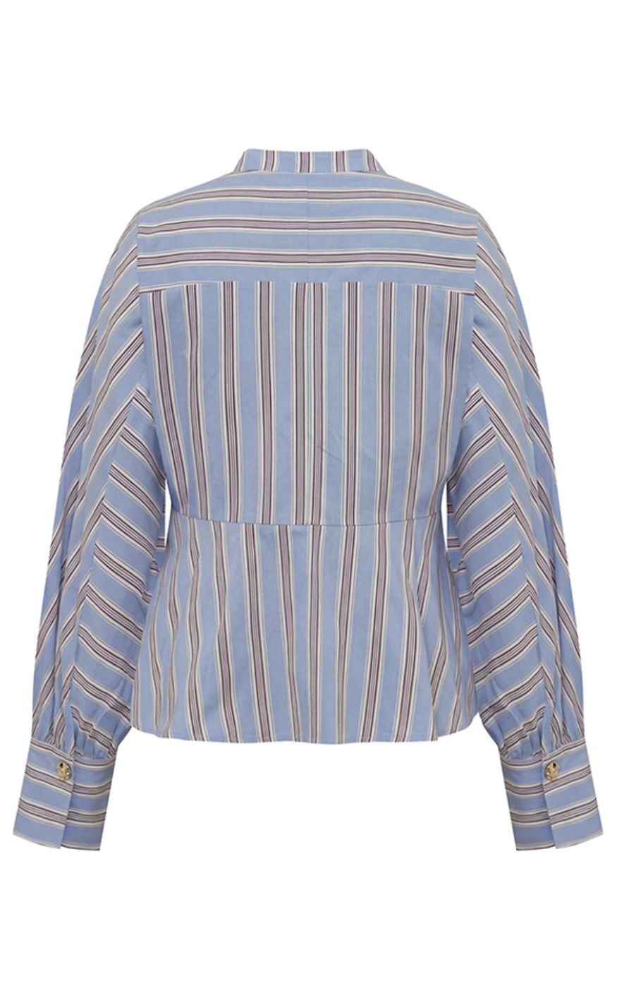Gossia Bluse - Mie - Blue / Brown Stripes