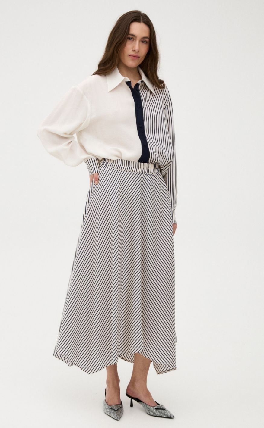 Gossia Skjørt - Clorie - Navy Creme Stripes