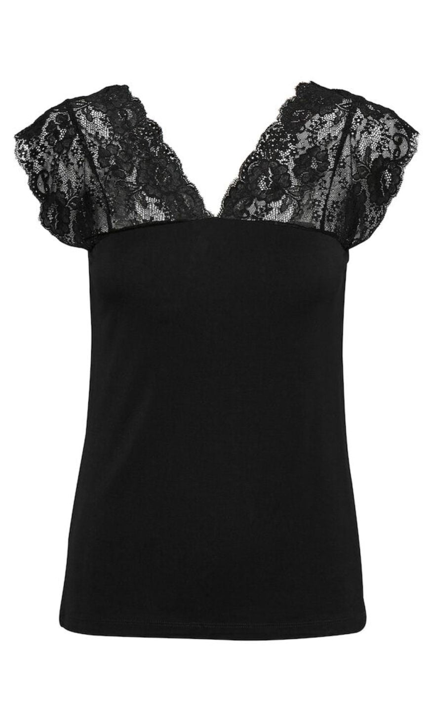 Culture Topp - Poppy Lace - Black