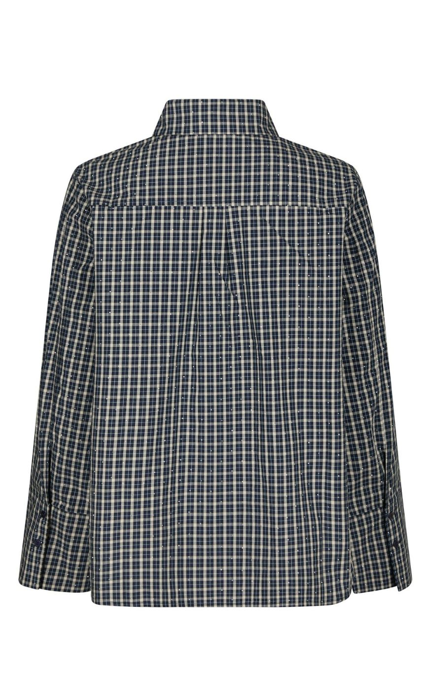 Neo Noir Skjorte - Dre Check Bedaz - Dark Blue