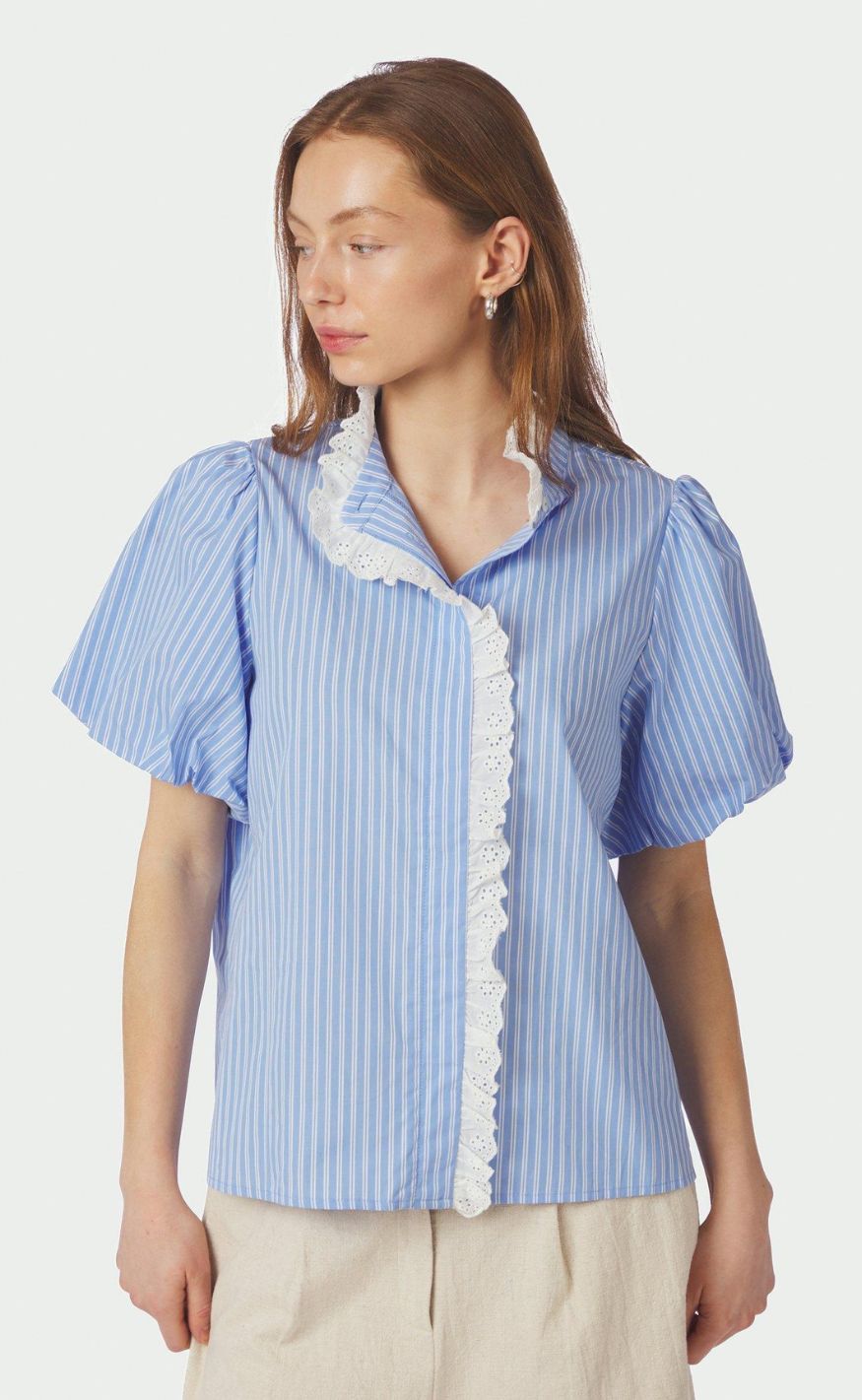 Neo Noir Bluse - Ulia Stripe - Blue Stripe