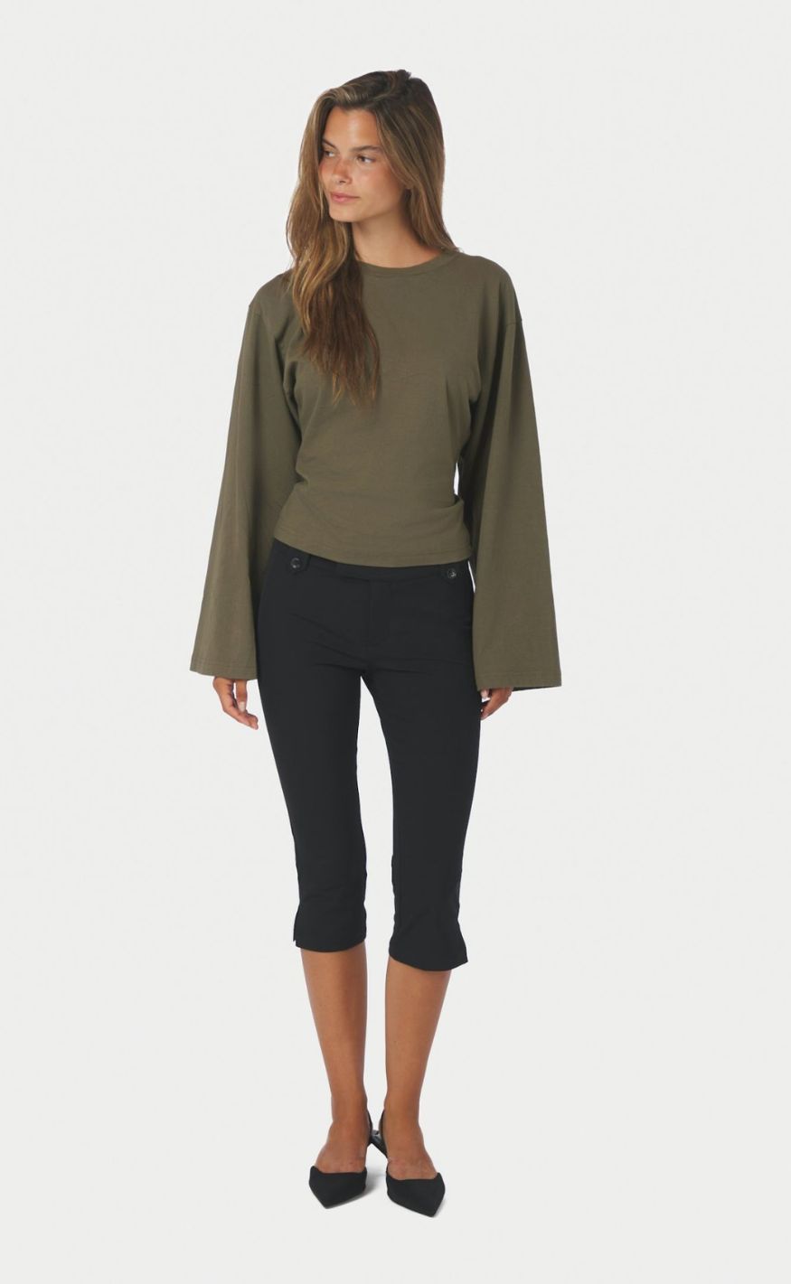 Neo Noir Bukser - Shawnee Capri Stretch - Black