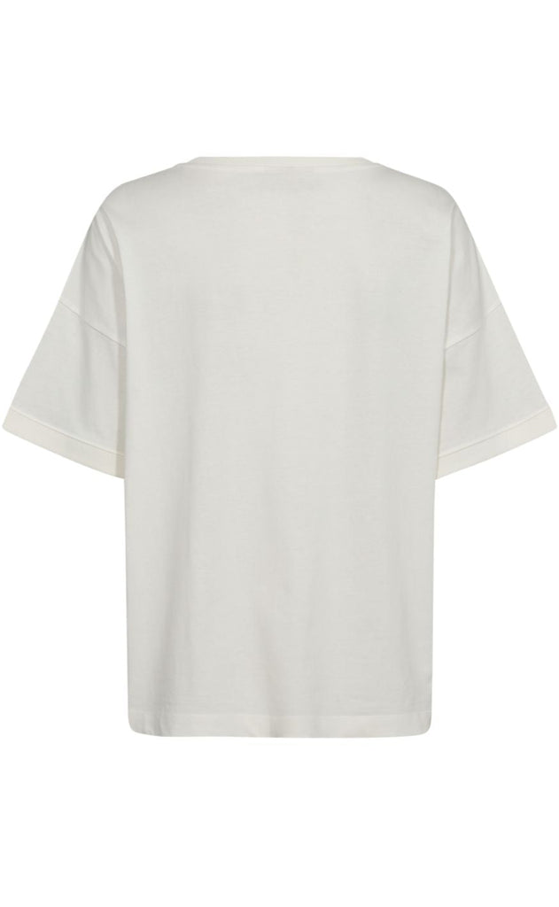 Freequent T-shirt - Carol - Off-white w. Black